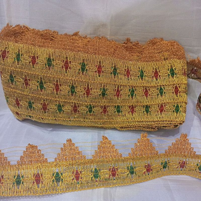 Renda Mas 200 Big Mandu /Renda Emas Lebar 5,5cm/Renda besar