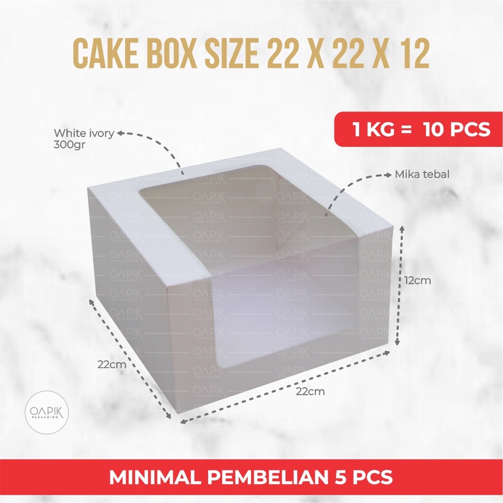 

Cake Box 22x22x12, Kemasan Kue, Kemasan Roti, Packaging Kue, Packaging Roti