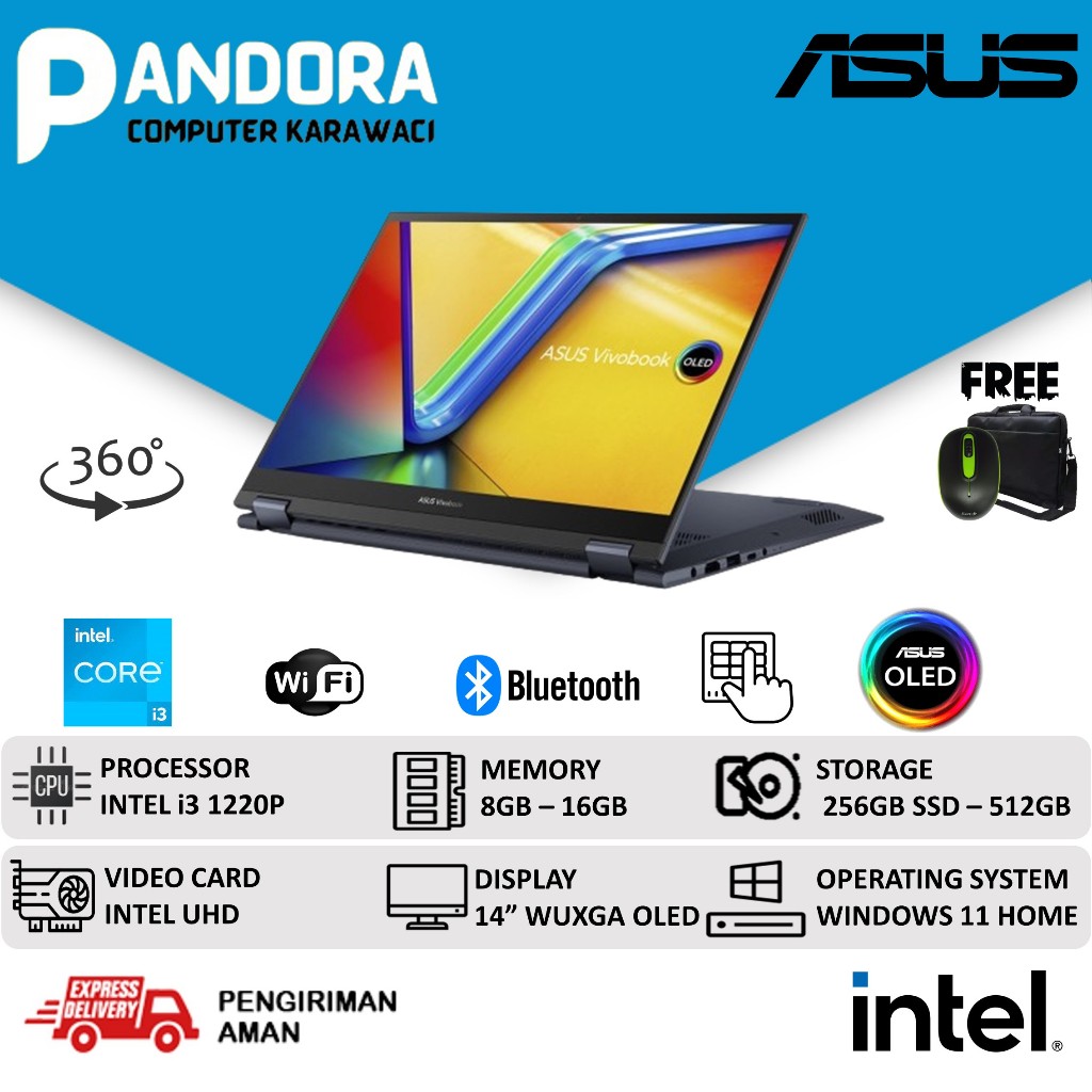 ASUS VIVOBOOK FLIP S14 OLED TP3402ZA i3 1220P 16GB 512GB SSD WIN 11