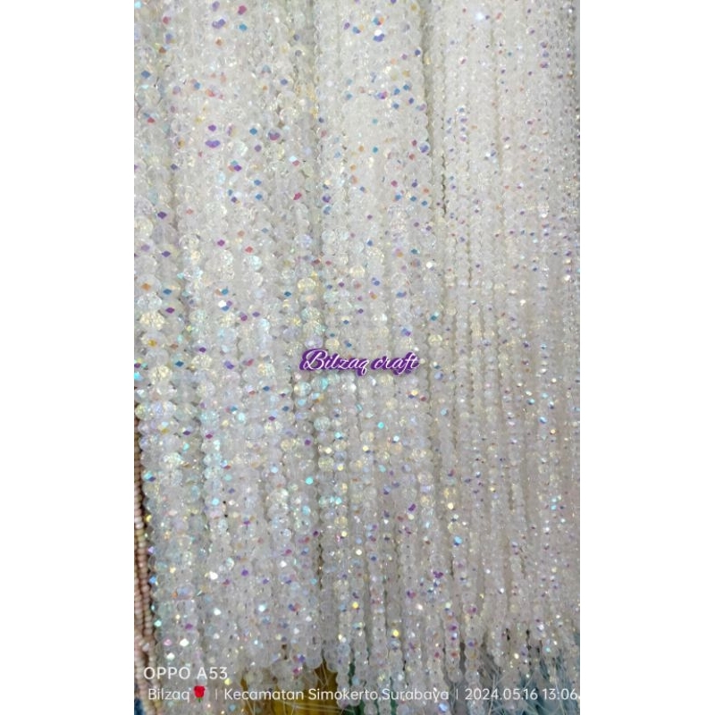 kristal Ceko bening AB 4mm,6mm,8mm dan 10mm
