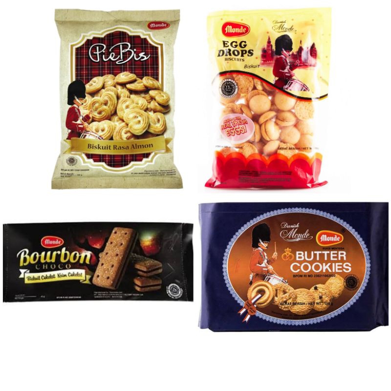 

Monde Aneka biskuit Butter Cookies piebis almond egg drops bourbon