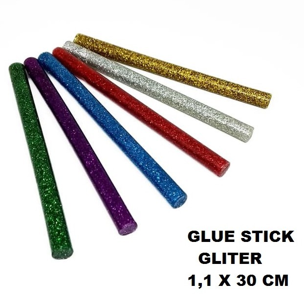 ISI Refill Lem Tembak Warna Glue Gun GLITER STICK 1,1 x 20CM / Lem Tembak Bakar Besar