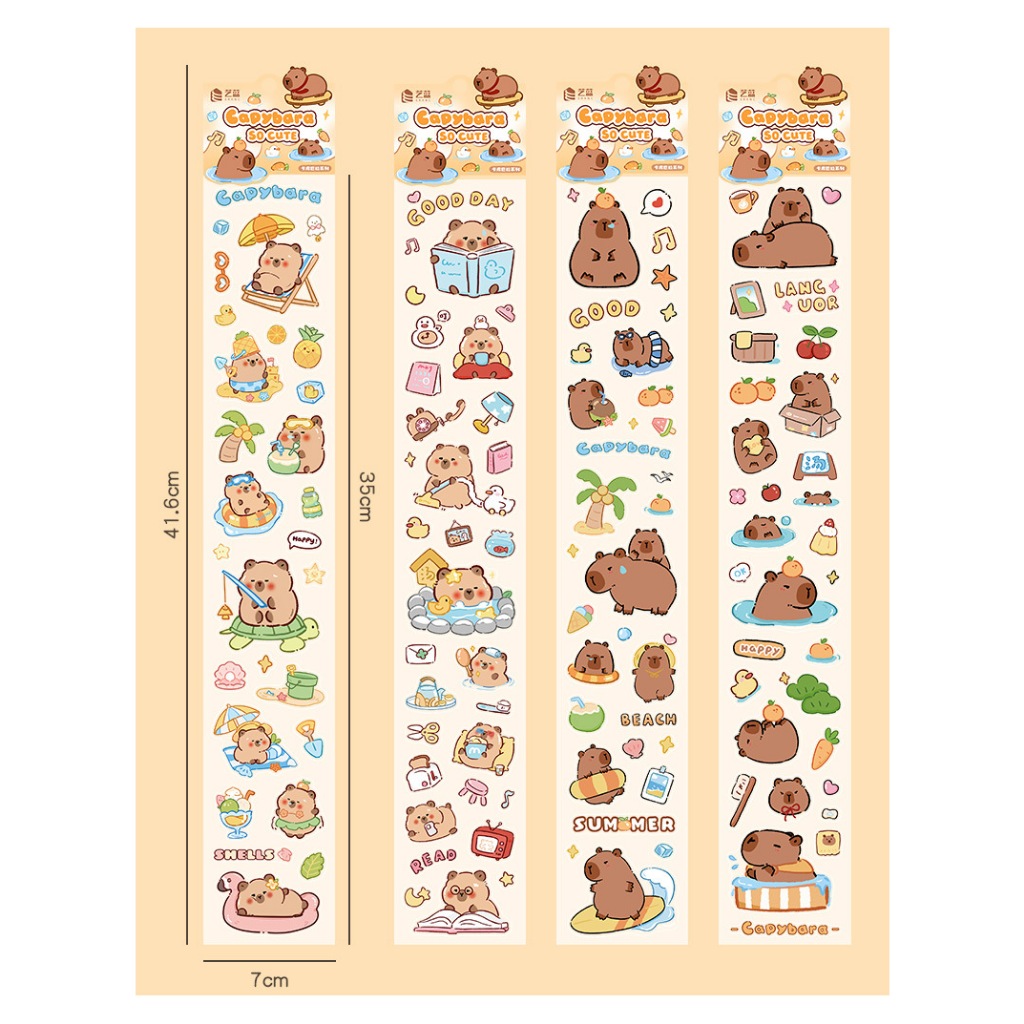 

Stiker Panjang Capybara Stiker Bahan PVC MOMO041