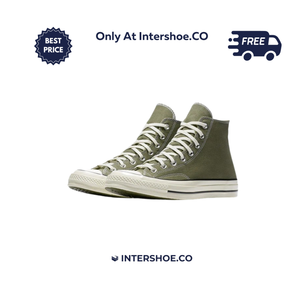 Sepatu Sneakers Converse High All Star Chuck Taylor 70s Green Army Field Surplus 100% Original Globa