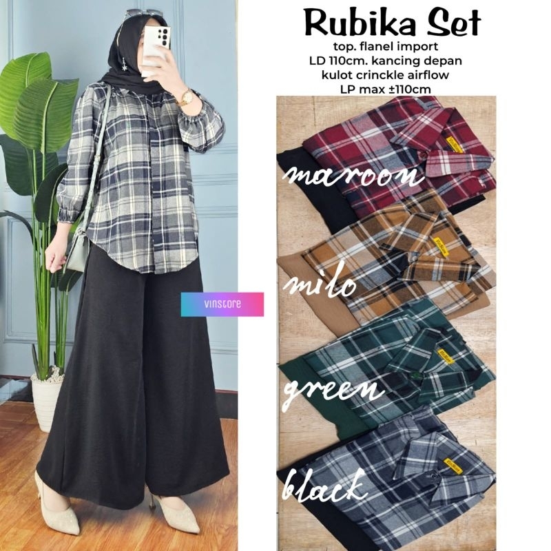 cana one set pants ori N&amp;D vin baju setelan wanita kekinian kemeja flanel wanita kemeja kotak kotak wanita kulot linen polos celana higwaist kulot daily set kemeja tunik baju atasan korean style