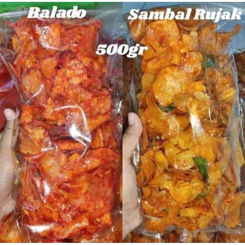 

Keripik Rujak dan Balado isi banyak