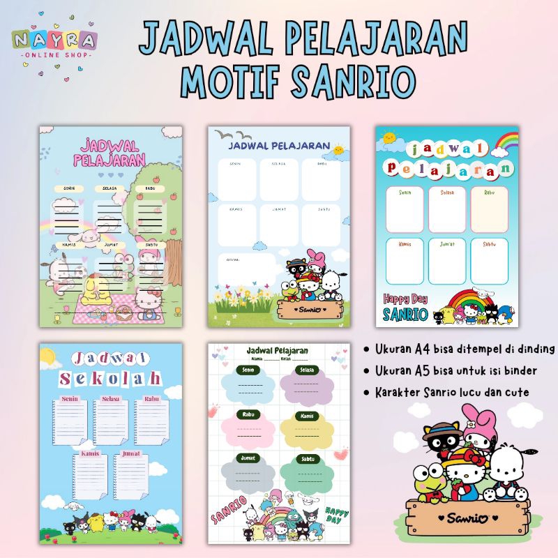 

Jadwal Pelajaran Motif Sanrio