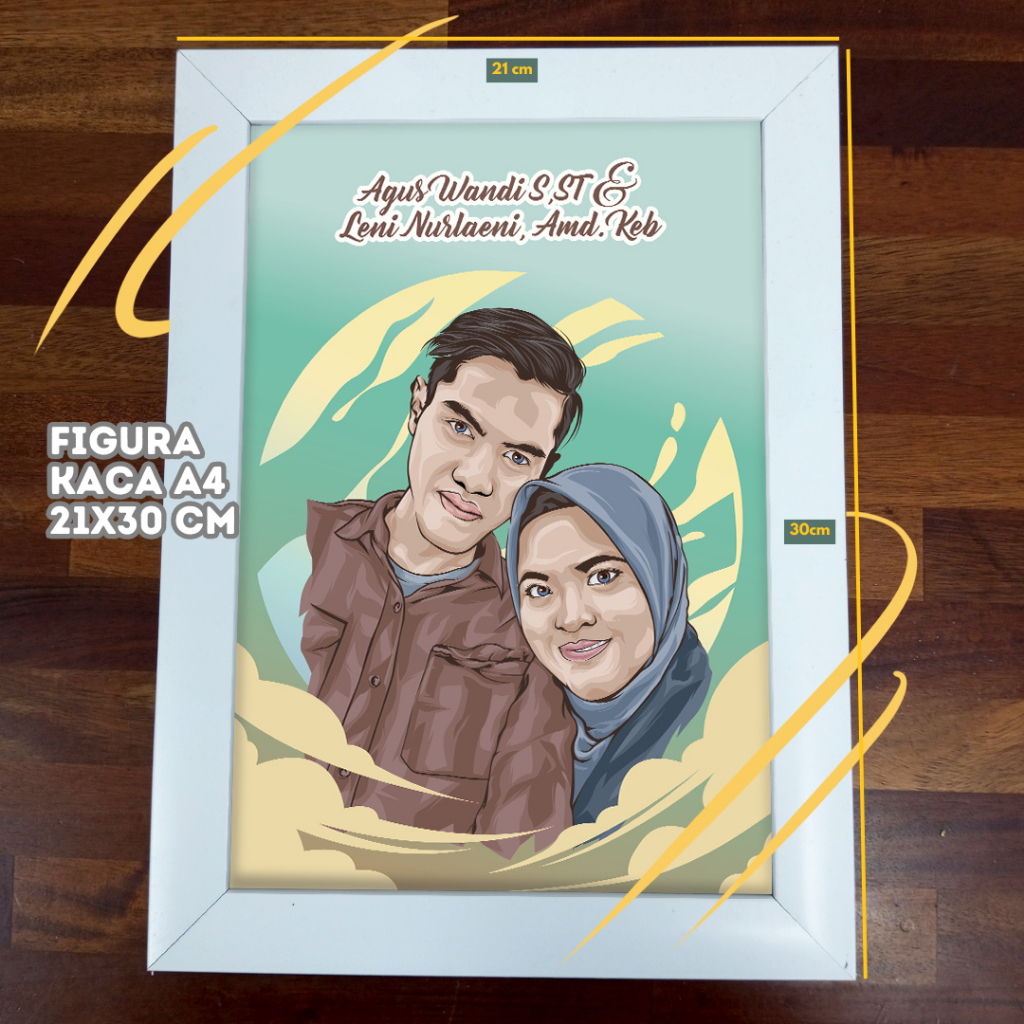 Kado Ulang Tahun Lukisan Grafis Vektor Kartun Ilustrasi cocok untuk Wisuda/pernikahan/wedding + Figu