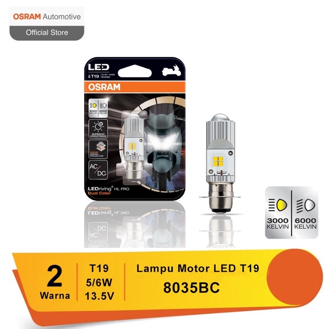 ART A5M3 Osram Lampu LED Motor T19 H6 M5 K1 LEDriving T19 PRO Dual Color