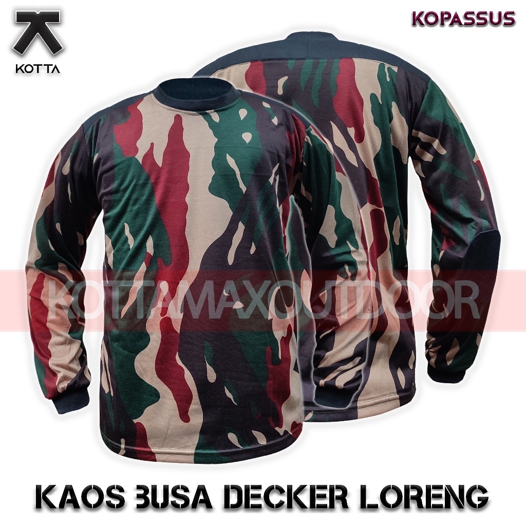 KAOS DECKER LORENG KOPASSUS - KAOS LORENG KOPASSUS - KAOS PANJANG LORENG TNI