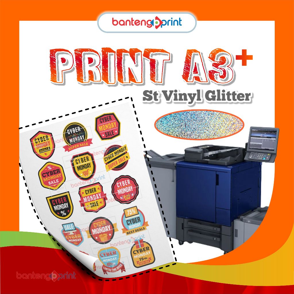 

STIKER VINYL GLITER | Print A3+ stiker Gliter | Stiker chromo Murah | Stiker Label Murah dan Cepat