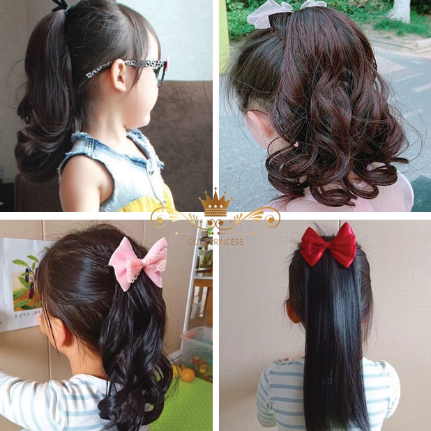 Koleksi Terbaru Wik Ponitail Extension untuk Anak Style Pendek  Rambut Palsu Anak Model Ekor Kuda