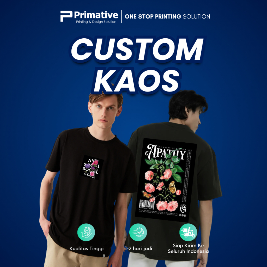 Primative Kaos Custom Satuan Sablon DTF Lengan Pendek Cotton 30s - PREMIUM KOZE