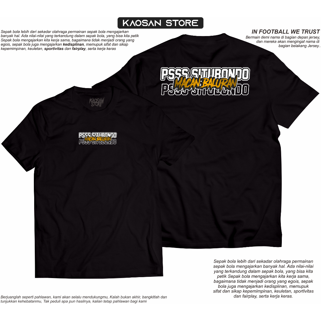 Kaos Psss Situbondo Tshirt Psss Situbondo Macan Baluran Situbondo Football