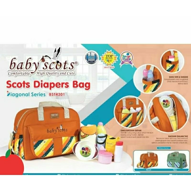 JND x  BST4301,TAS BAYI BABY SCOTS ,DIAPERS BAG DIAGONAL SERIES