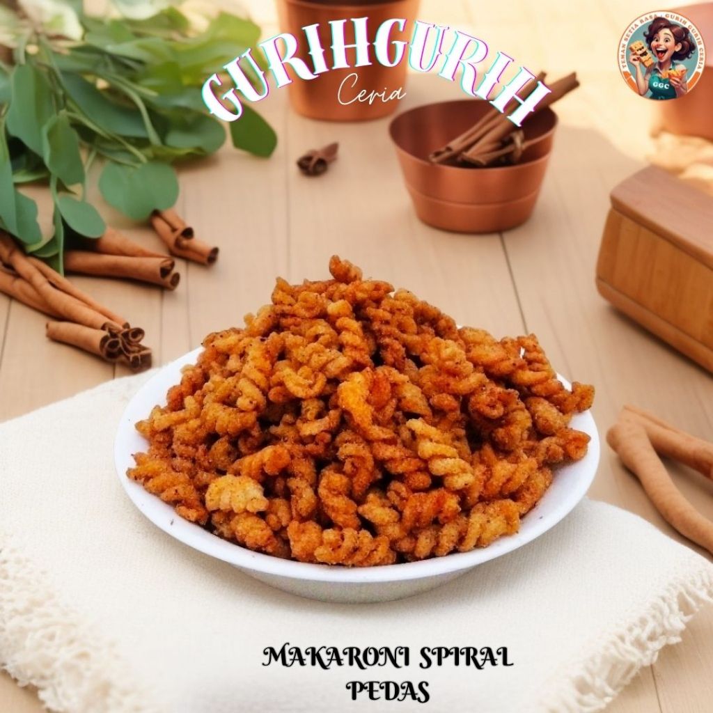 

MAKARONI SPIRAL PEDAS 50-250gr - CEMILAN PEDAS - GURIH GURIH CERIA