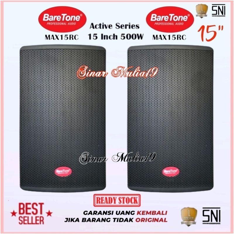 SPEAKER AKTIF BARETONE 15 INCH 500 WATT MAX15RC ORIGINAL 2 PCS [ GARANSI RESMI BARETONE ]