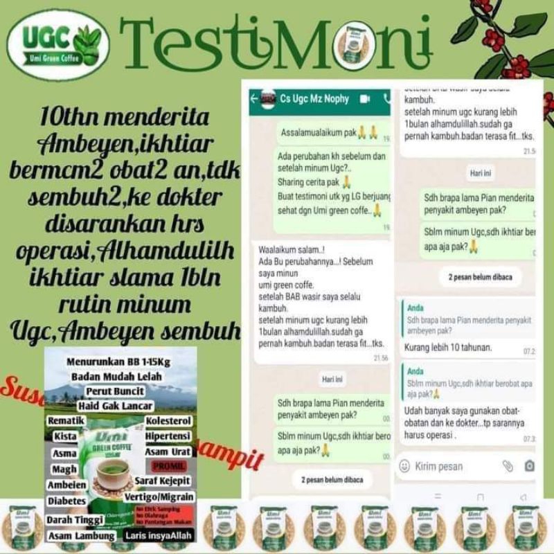 Umi Green Coffee Original 250 gram BPOM