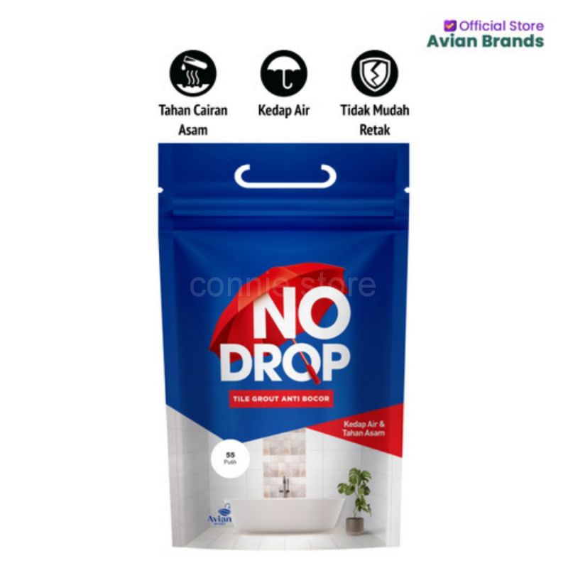 Nodrop Nat Keramik Anti Bocor 1kg warna Putih no drop tahan asam anti bocor waterproof keramik kamar