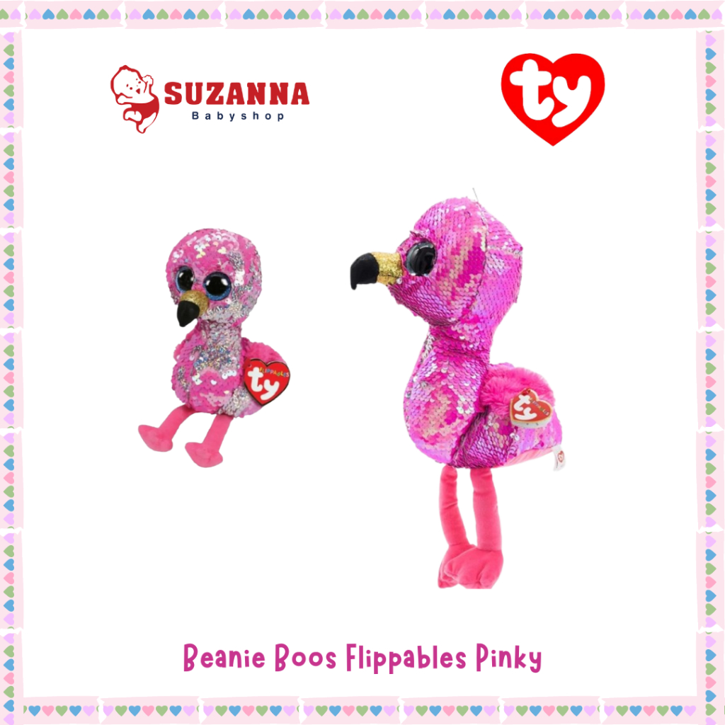 Ty Toys Beanie Boos Flippables Pinky Flamingo  - Boneka Flamingo Anak