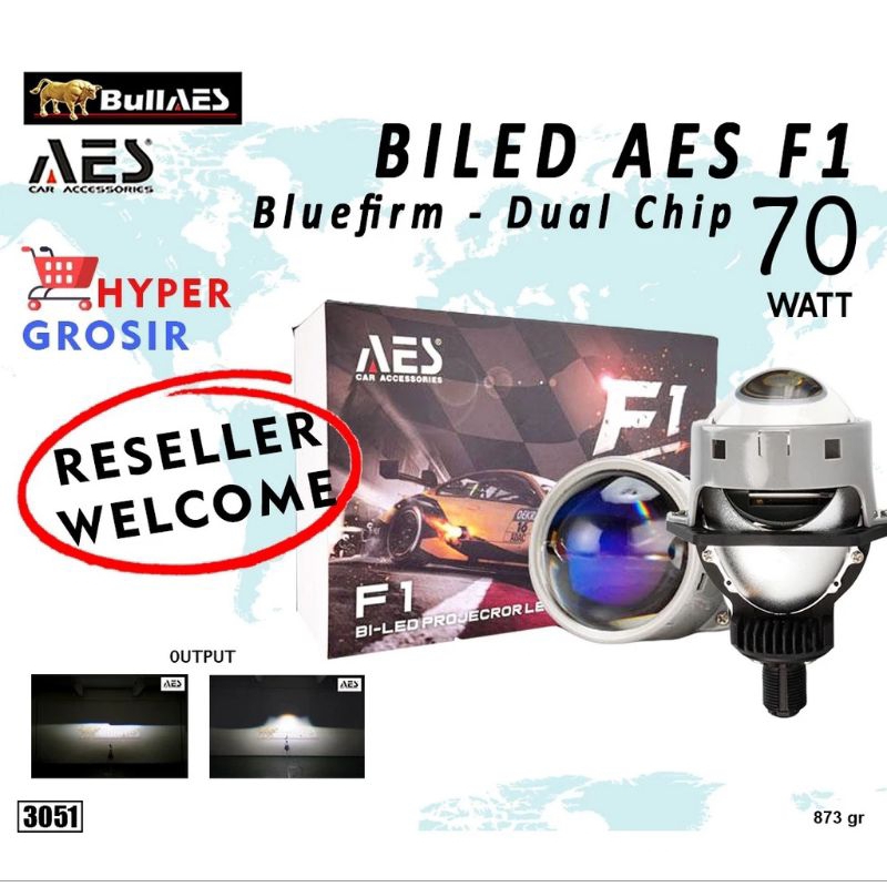 PROJECTOR BILED AES F1 3 INCH BLUEFRIM DUEL CHIF 70 WATT