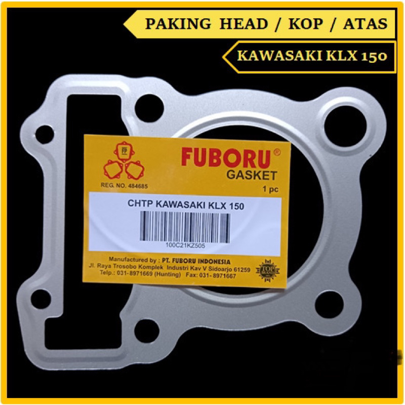 PAKING HEAD KOP KAWASAKI KLX 150 GASKET PERPAK KOP ATAS BESI FUBORU