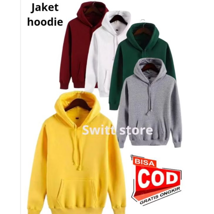 (TERLARIS) switer HOODIE polos cocok untuk pria dan wanita bahan tebal kualitas premium