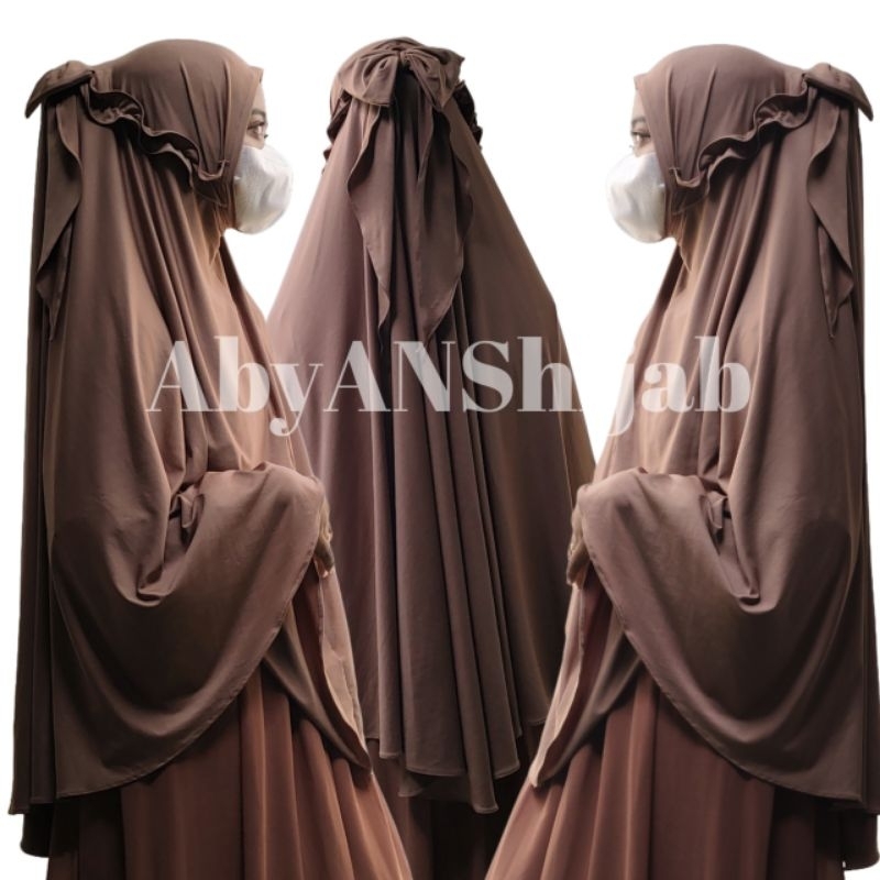 Jilbab Hijab Kerudung Bergo Instan Khimar Syari Jumbo Non Pad Jersey Pita