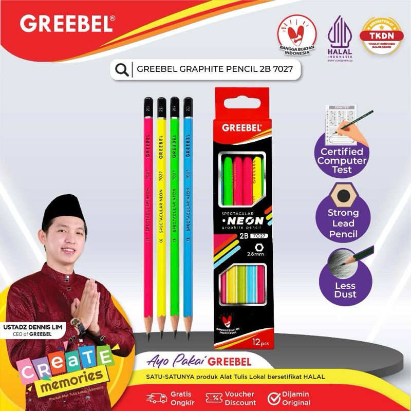 

Pensil 2B Grafite GREEBEL 7027 (12pcs)