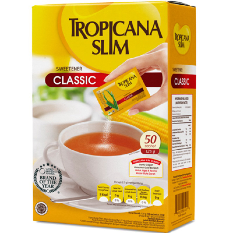 

Tropicana Slim Classic 50 sachet / Gula Diet dan Diebetes / Tropicana Slim Classic Sweetener