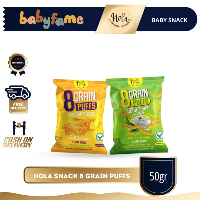 

NOLA SNACK 8 GRAIN PUFFS | 50GR | CEMILAN SEHAT KELUARGA