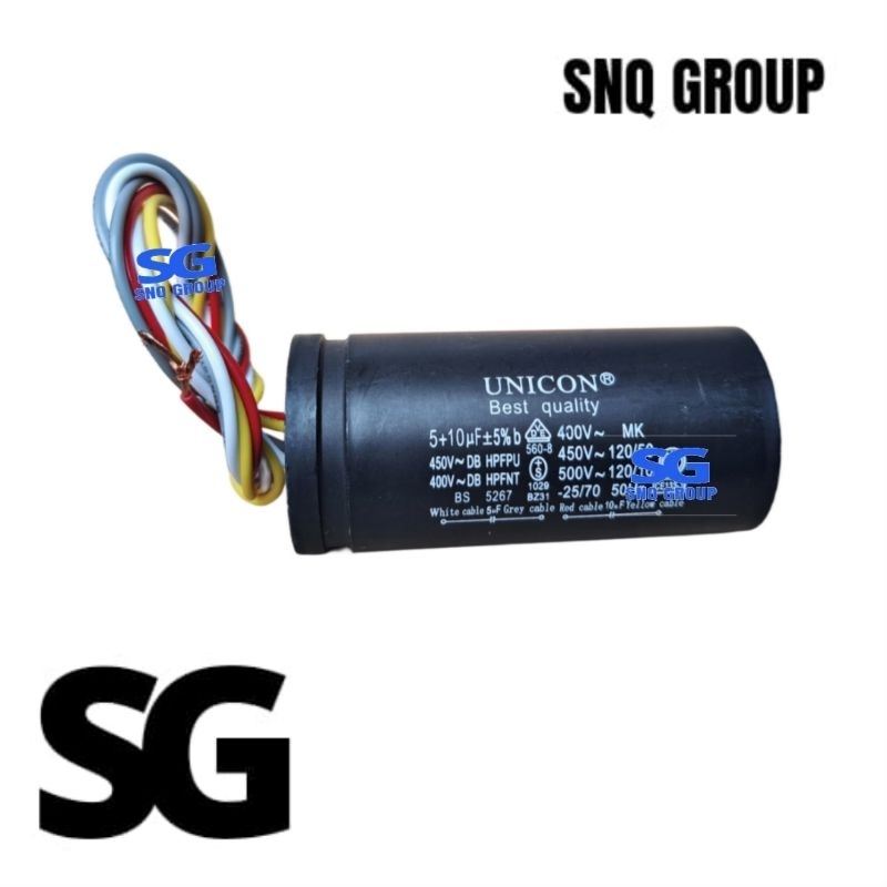 Capasitor mesin cuci 2 tabung polytron - Kapasitor mesin cuci polytron dua tabung 4 kabel