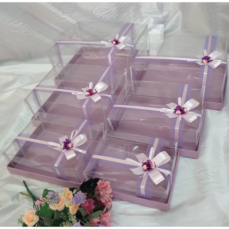 

Diskon Kilat Kotak seserahan hantaran 1 set 6 pcs model tile pita