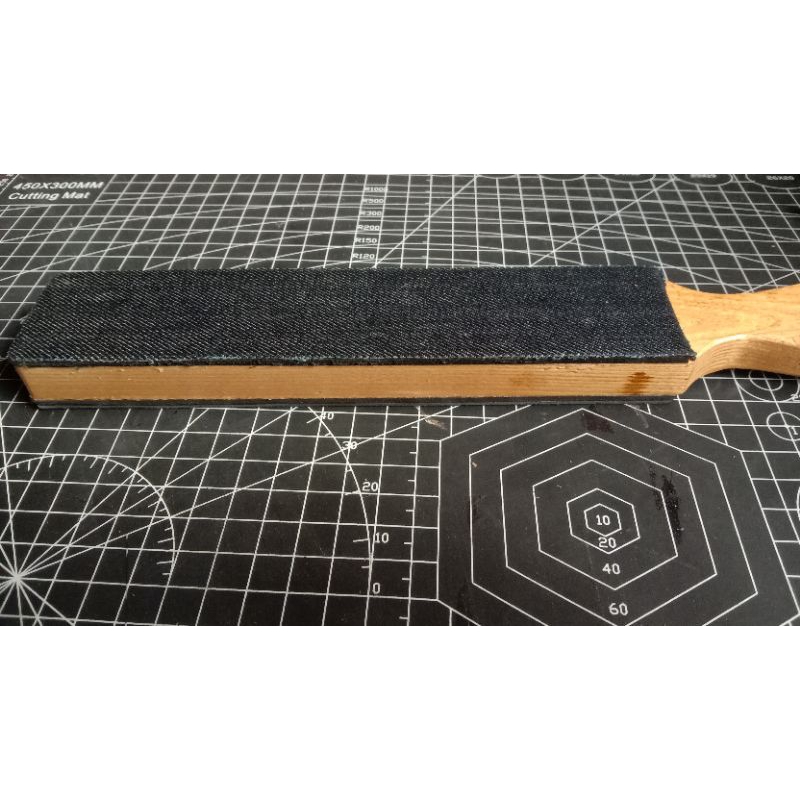 SLK stroping kulit dan levis dengan spons 20X4, stroping kulit dua sisi, stroping kulit sapi