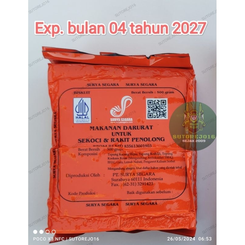 Paket karton ransum makanan darurat sekoci kapal MRE mirip ransum tni enertab food ration biscuit