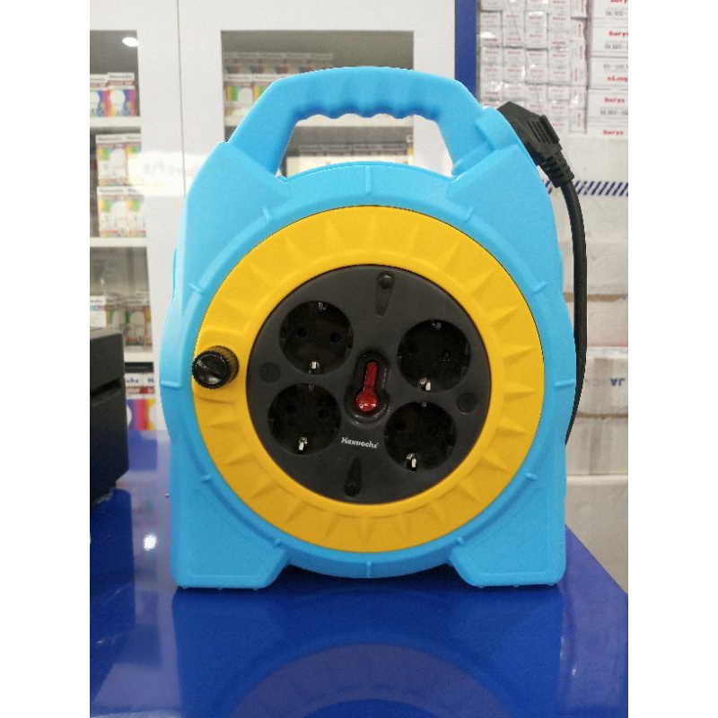 Kabel Roll 15 Meter 4 Lubang Socket Terminal  Kuningan SNI Hannochs Orlando