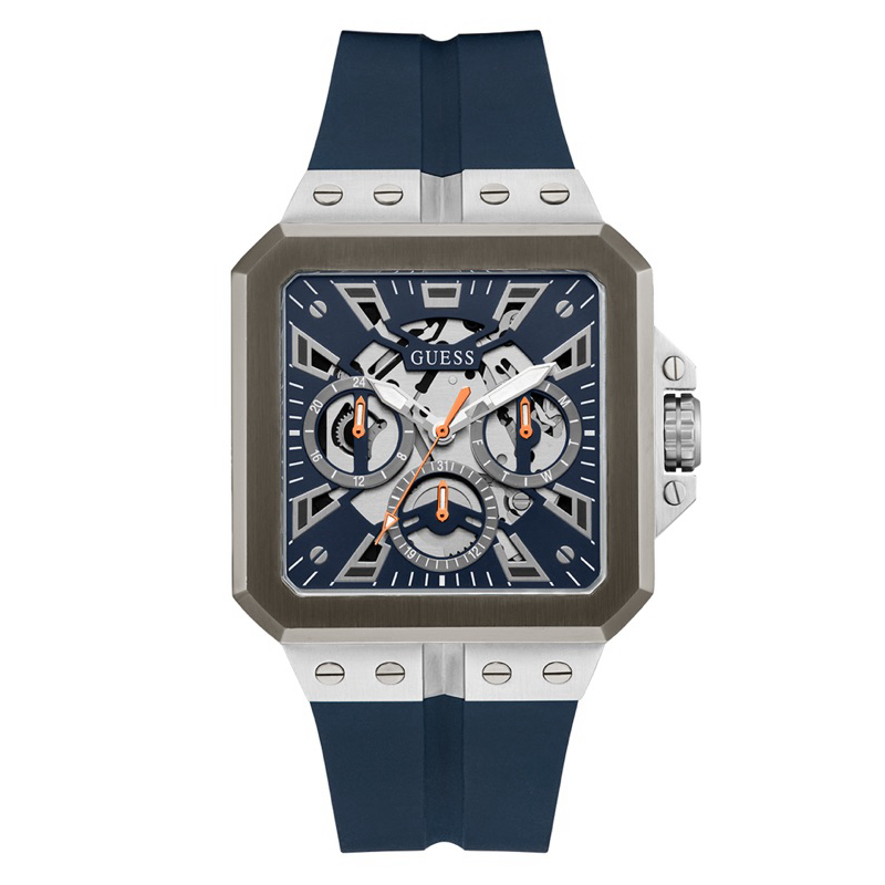 GUESS GW0637G1 LEO Navy Jam Tangan Pria Analog Multi Fungsi Original Garansi Resmi