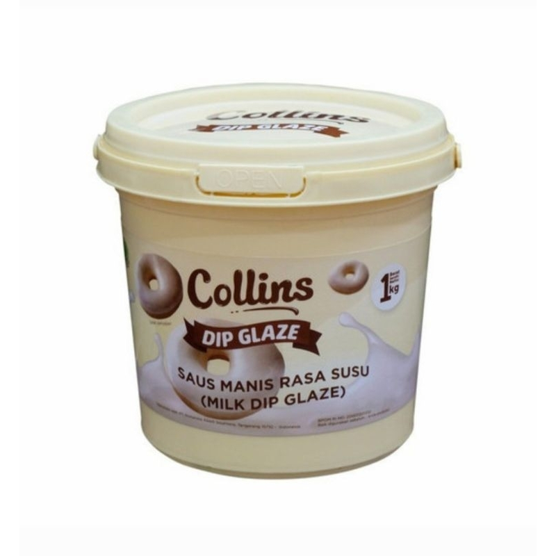 

Collins Dip Glaze 1 kg Susu Vanila (Milk) Topping Kue Donat Pisang