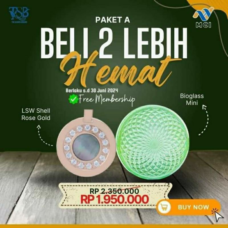 Paket Hemat MCI. Gelang, Kalung Kesehatan MCI, biomini Original