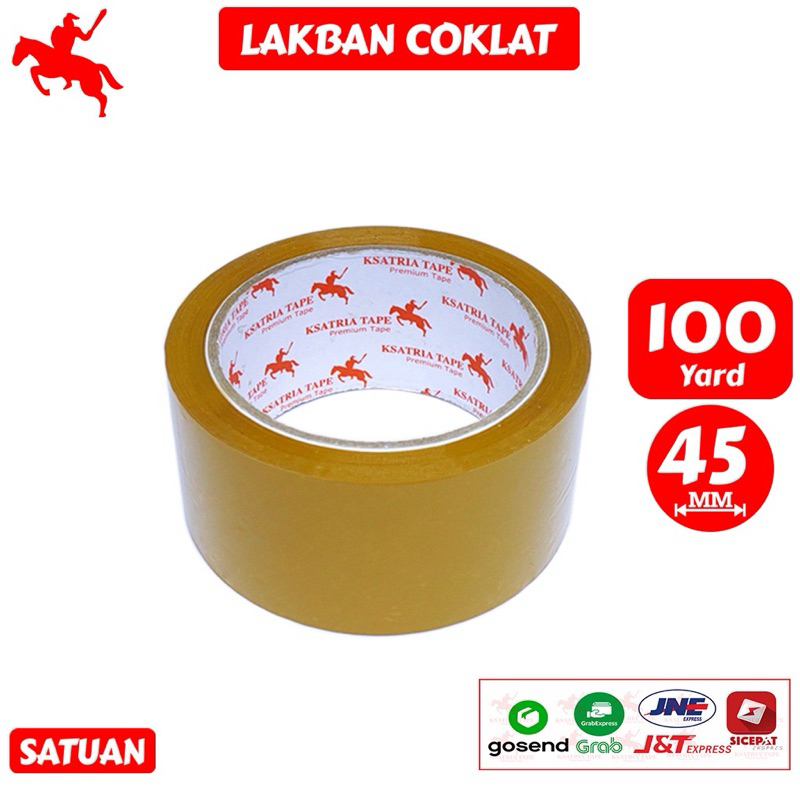 

Lakban Coklat KSATRIA Tape 45MM 100 Yard / 80 Yard / 60 Yard / 50 Yard