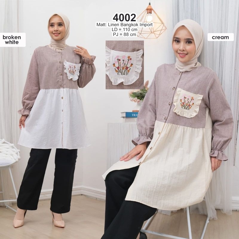Tunik Linen Bangkok Variasi Bordir