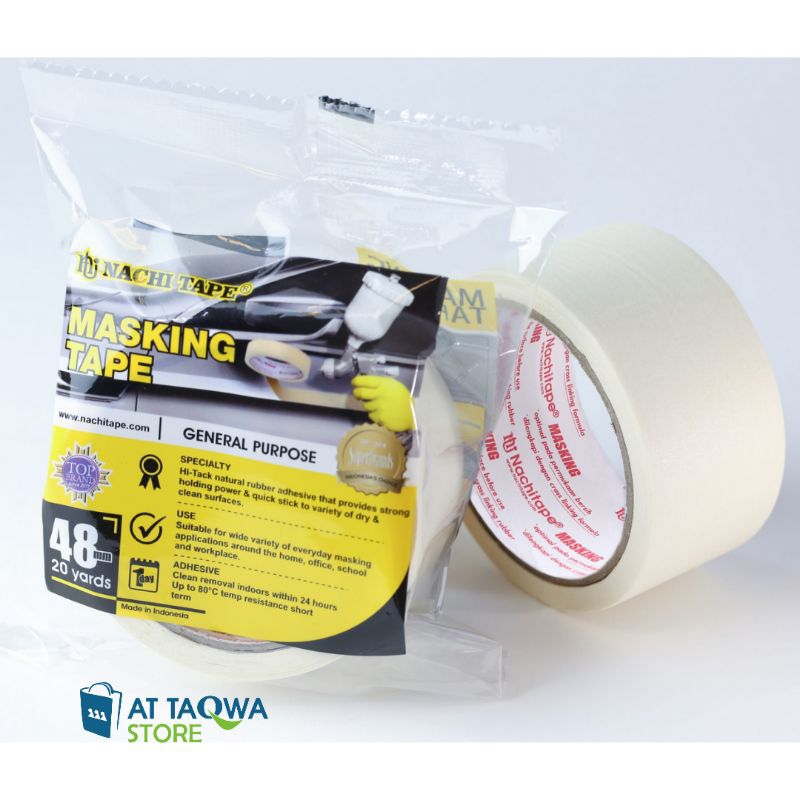 

Masking Tape Nachi Lakban Kertas Cream 48 mm x 20 yard