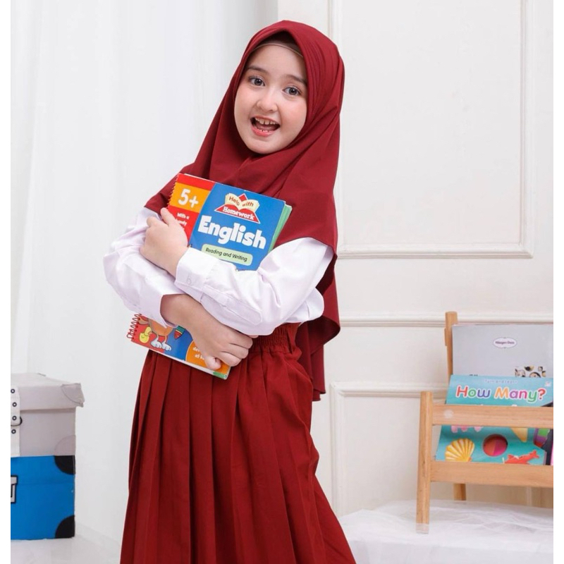 Jilbab Instan Anak sekolah TK SD / Khimar Jersey Premium anak