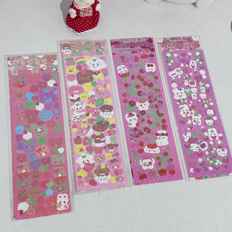 

sticker confetti flower red deco photocard korea readystock B415