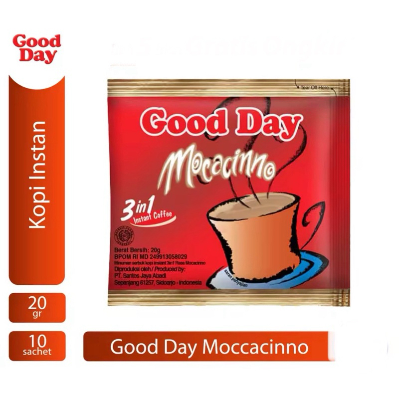 

Good day kopi instant 3 in one mocacinno 20g x 10 sachet