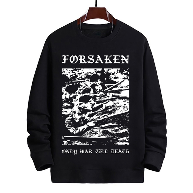 Sweater Forsaken Crewneck Bahan Cotton Fleece