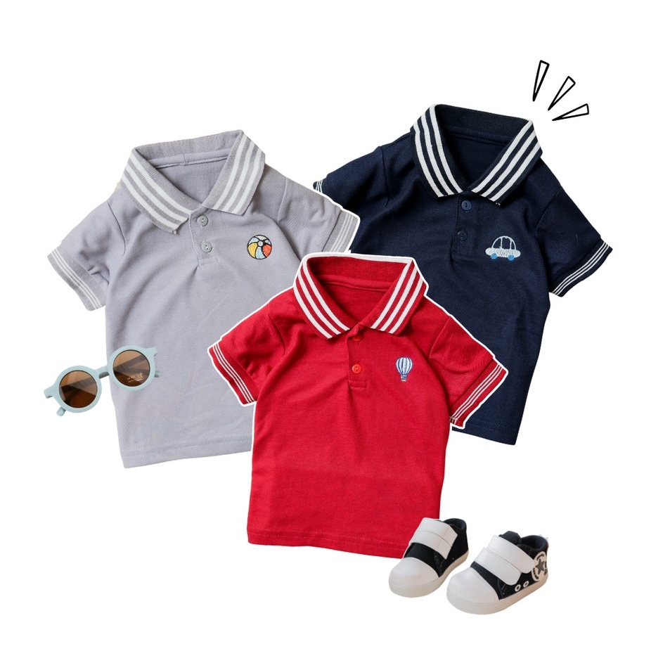 Penjualan Khusus  NUNA STORE Polo Bordir Shirt Anak Unisex  Atasan Baju Kaos Kemeja Kerah Anak Usia 