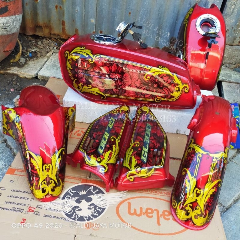TANGKI GL100 BODY SET GL100  motif full batik Airbrush NON ORIGINAL