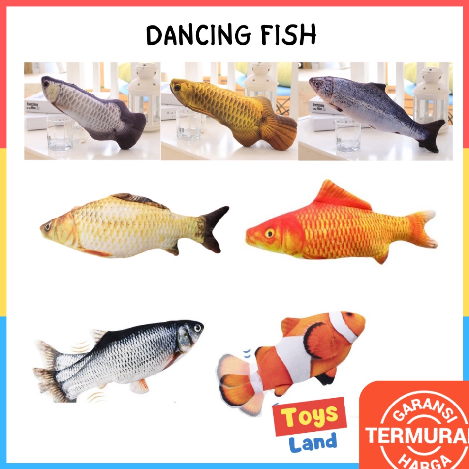 Dapatkan Buruan  Dancing Fish Catnip Mainan Ikan Bergerak Boneka Ikan Boneka Bergerak Boneka Anak Bo