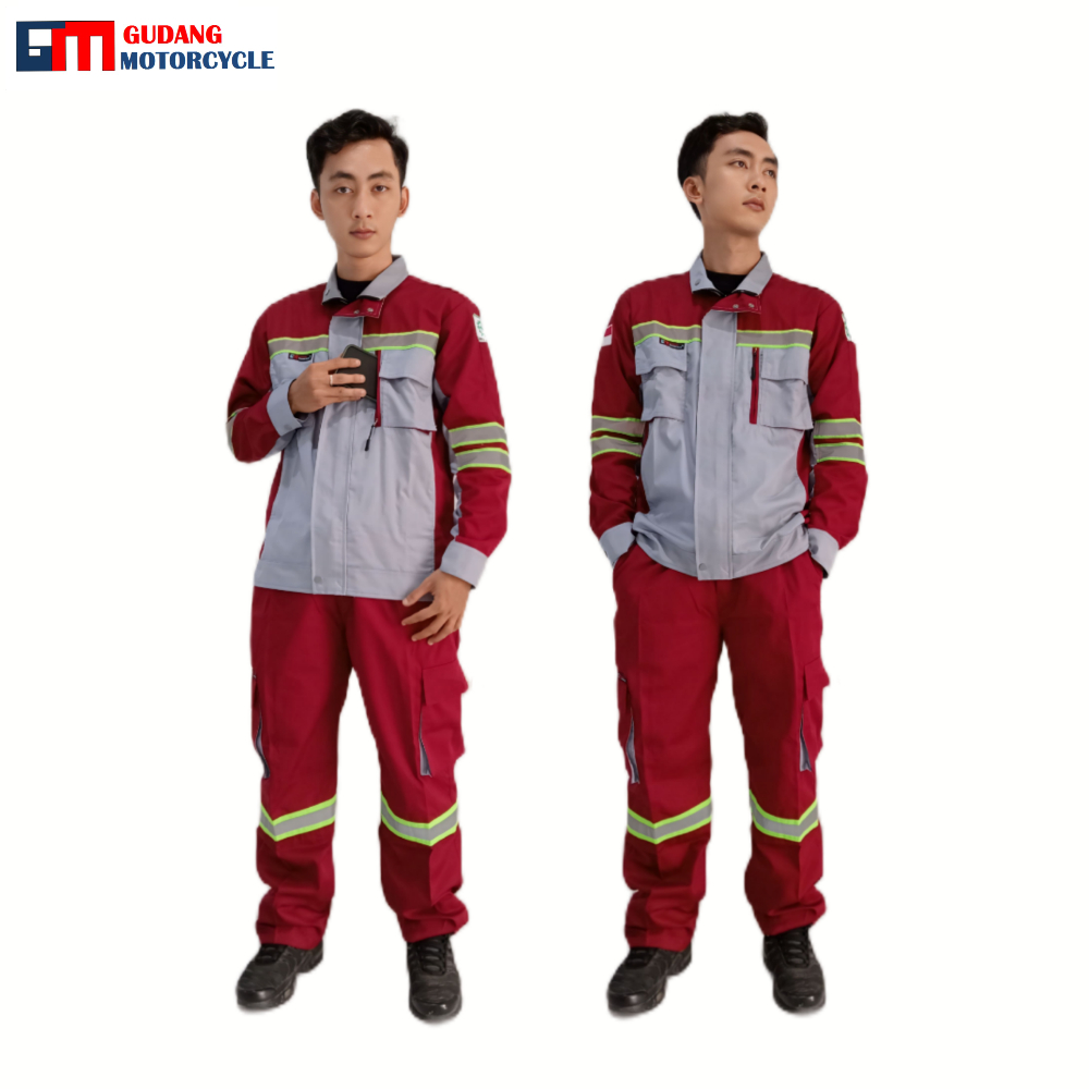 Satu Setel Baju Safety Merah Maroon Keren Dan Modist